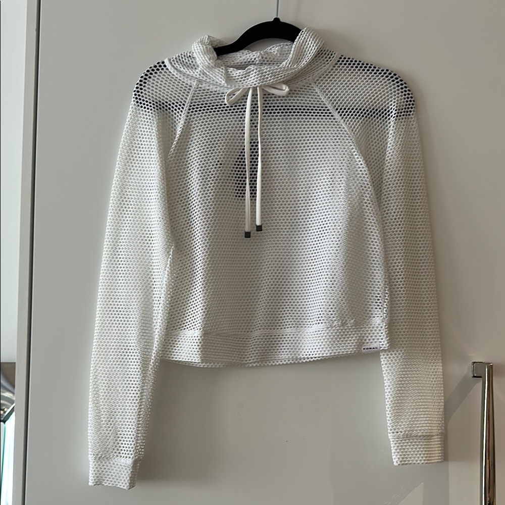 Koral White Long Sleeve Crop Tie Front